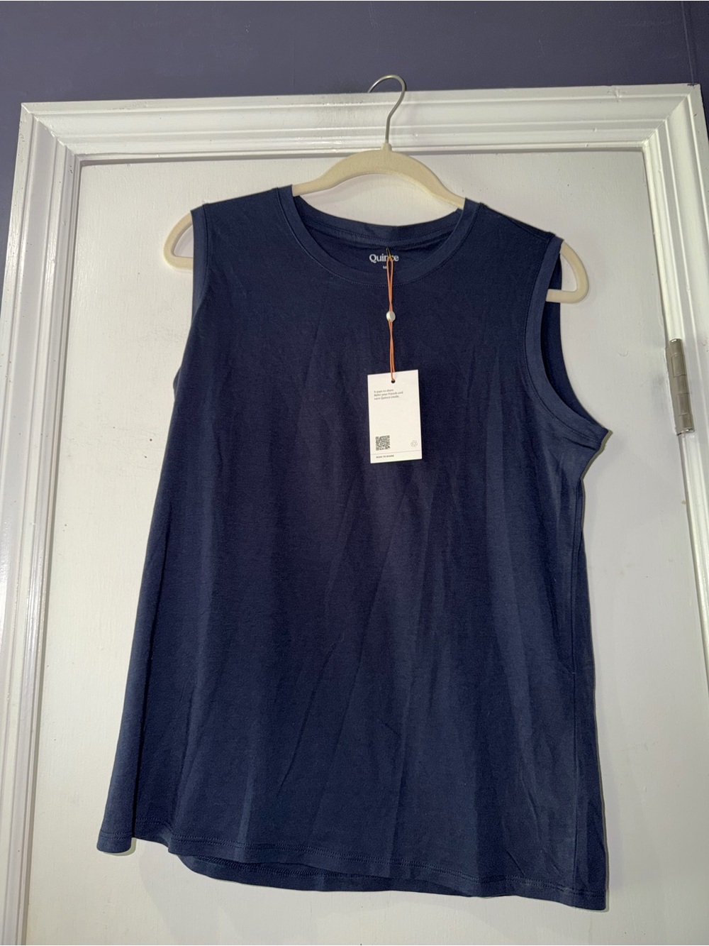 Quince Navy Blue Sleeveless Tank Top